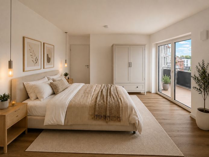 Exklusive 2-Zimmer-Wohnung mit Balkon - als Kapitalanlage – Schlafzimmer