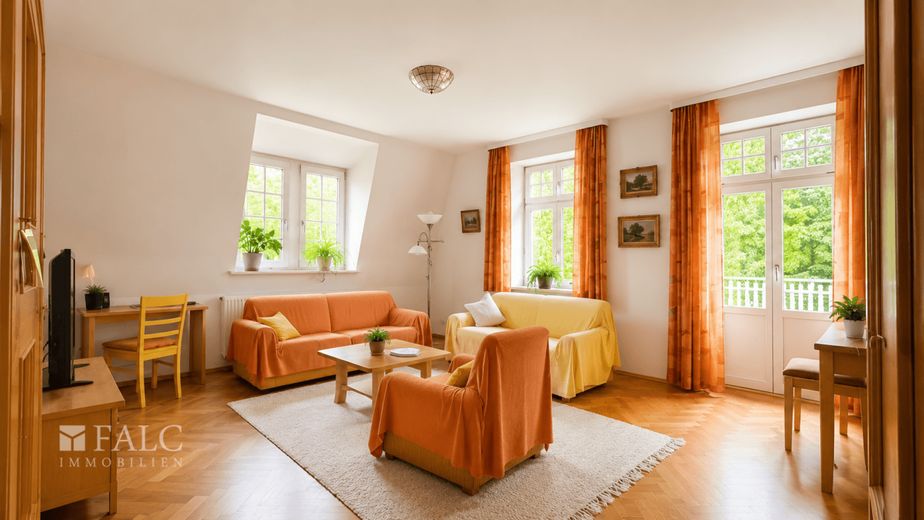 ***Denkmal - Stilvolle Villa im Landhausstil - Wohnen mit besonderem Ambiente*** – Wohnzimmer