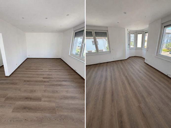 شقة مجددة بالكامل بمساحة 90 م² مع تراس واسع في مبنى سكني متعدد الوحدات مجدد بالكامل – Wohnzimmer