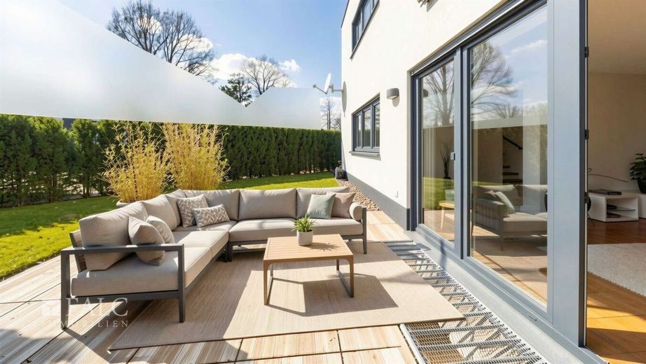 Licht, Qualität, Effizienz - Ihr neues Zuhause mit A+ Standard – Terrasse - (KI generiert)