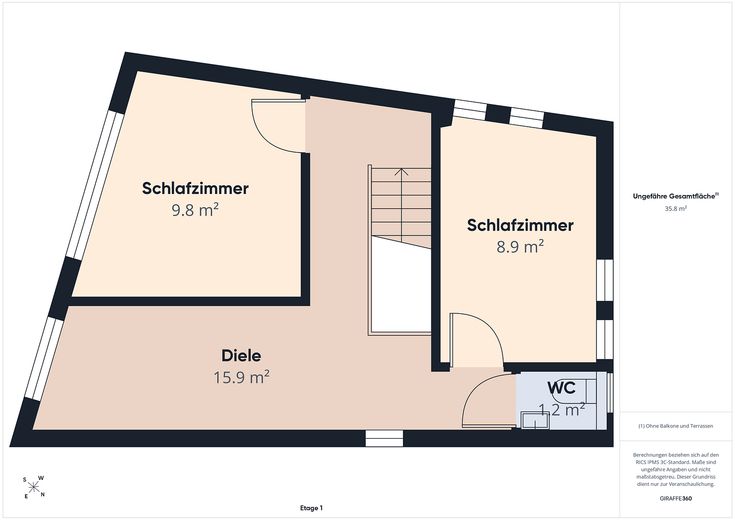 Wie neu! Hochwertig saniertes, freistehendes Einfamilienhaus in Wesel-Lackhausen – Grundriss OG