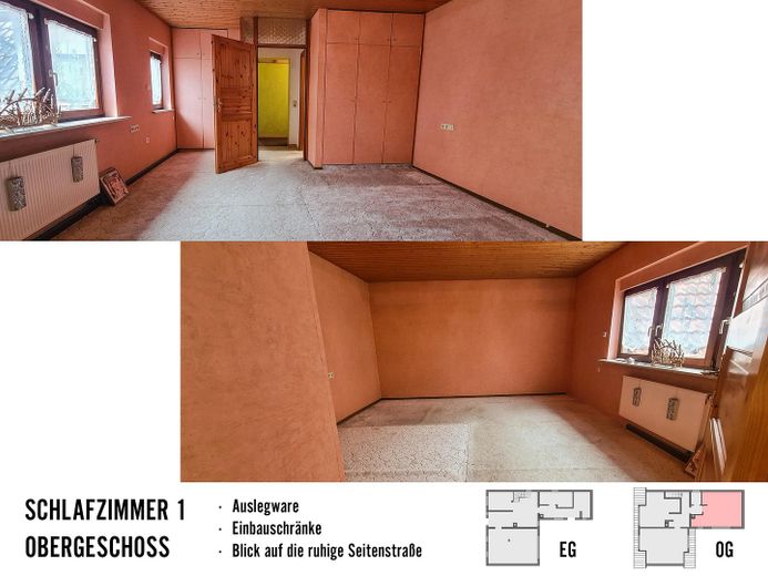 Haus mit großer Scheune: Wohnen, Werkstatt & Hobby unter einem Dach – Großes Elternschlafzimmer