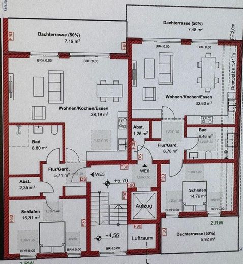 NEUBAU | Barrierefreie Penthouse Wohnungen in gefragter Lage von Essen-Borbeck – Grundriss