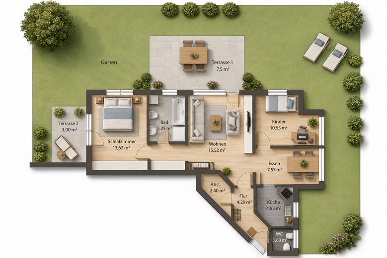 Idyllic 3.5-room apartment with large garden share in KN-Petershausen – Foto 10