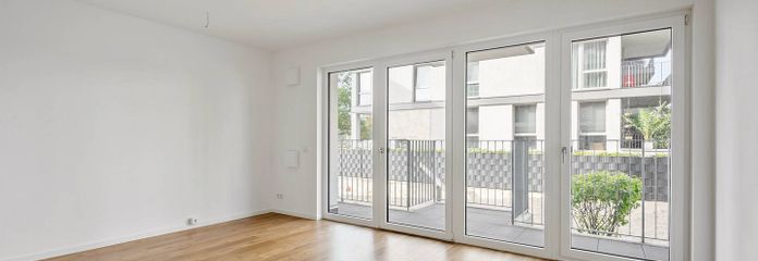 Modern 2-kamerappartement met uitzicht op de Weser – Ansicht I: Wohn- und Esszimmer