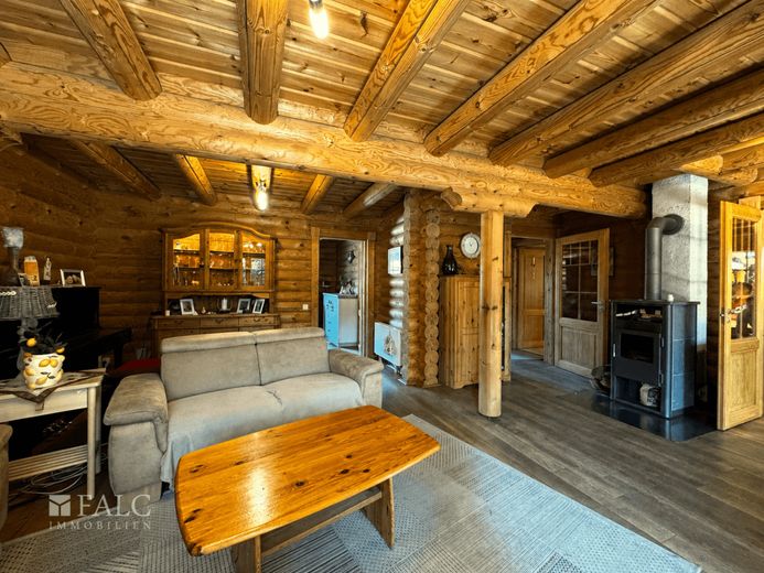 Appelhülsen-Skandinavischer Flair trifft moderne Energietechnik - Blockhaus mit besonderem Charakter – Wohnzimmer