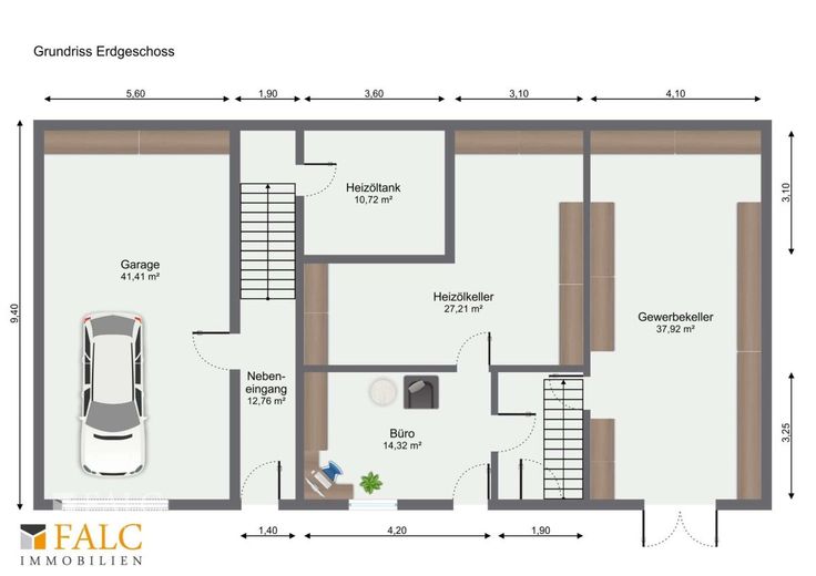 Charmantes EFH auf mehreren Ebenen inkl. Garage und historischem Gewölbekeller - FALC Immobilien HN – Grundriss EG