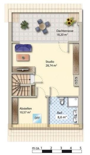 Spacious terraced house with garden, garage, fitted kitchen, and converted attic in Neu-Ulm/Gerlenhofen – Dachstudio