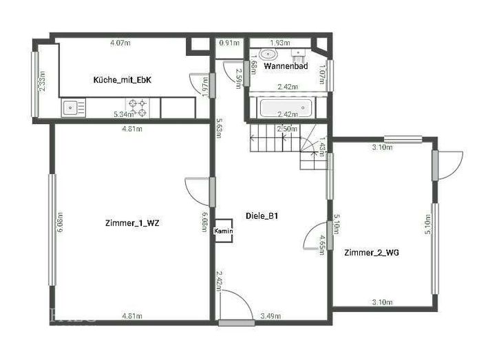Saniertes Wohnhaus mit 5 Zimmer, Vollkeller, 2 Bäder, Garage, Nebengelass &amp; viel Land, im LK Rostock – EG