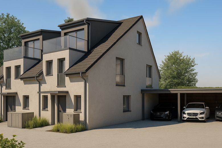 Provisionsfreier Neubau im Rheingau - hochwertige DHH mit Garten, Carport und ausgebautem Dach – Visualisierung Haus 4