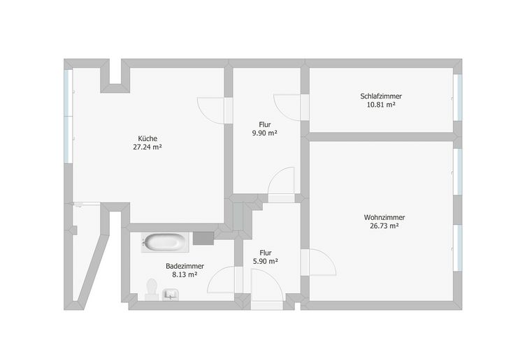 2-Zimmer-Wohnung mit 88 m² im 1. OG – unrenoviert – Foto 10