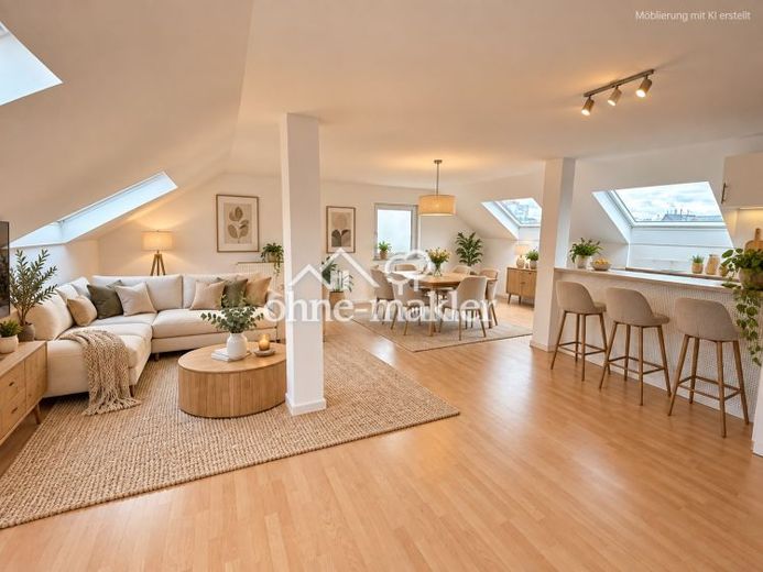 Bright 2-room attic apartment with fitted kitchen in a central location – Photo 2