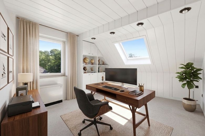 First occupancy after complete renovation: Dream attic apartment with roof terrace, fireplace & air conditioning – Büro