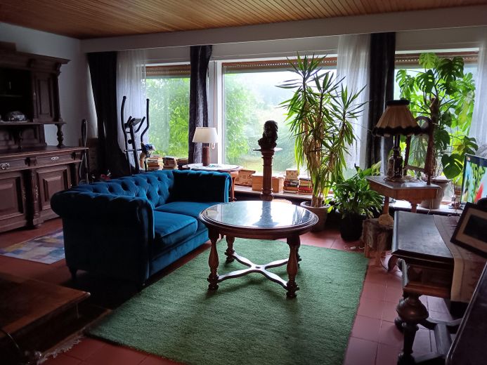 Worms Innenstadt-West'te müstakil 1 aile evi, büyük bahçe – EG Wohnzimmer