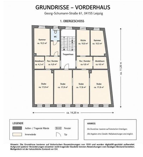 Storico edificio plurifamiliare con potenziale di sviluppo a Lipsia-Gohlis – Grundriss Etage II und III