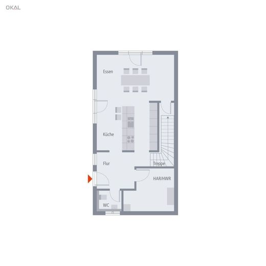 projektierte, moderne Neubau-Doppelhaushälfte in Münchingen (inkl. Grundstück) – Erdgeschoß