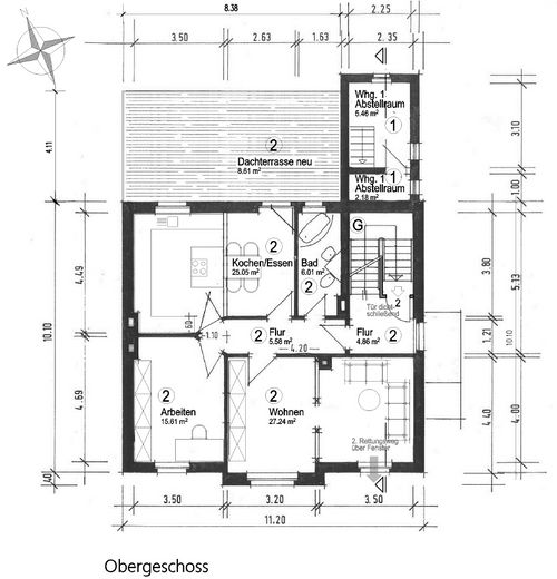 Haus-im-Haus-Gefühl: 6-Zimmer-Wohnung mit Dachterrasse & 600qm Privatgarten – Oberschoss