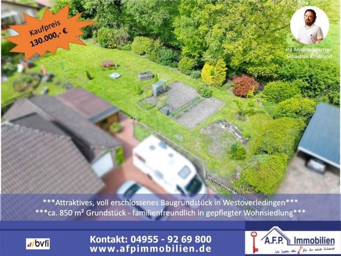 ***Attraktives Baugrundstück in Westoverledingen***
ca. 850 m², voll erschlossen, ruhige Sackgassenlage – फोटो 1