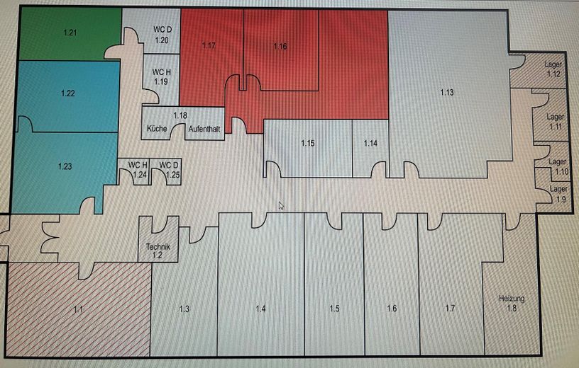 3 Einzelbüros (30m²,30m²,40m²) in Bürocenter, Toplage - direkt vom Eigentümer – Mietfläche Raum 1.5, 1.6, 1.7