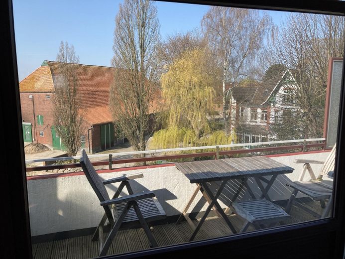 Gemütliche Ferienwohnung in Dahme mit Meerblick – Blick auf den Balkon