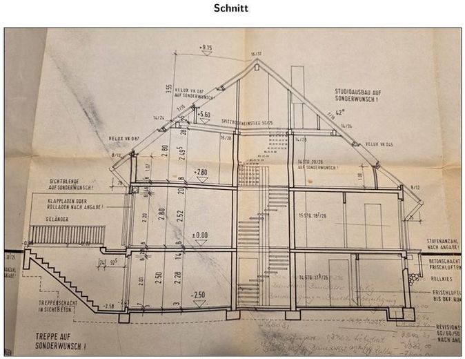 Yenilikler için sağlam bir temel - Modernize edilecek ebeveyn evi – Schnitt:  ohne Außentreppe!