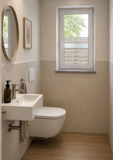 Eerste bewoning vanaf 02/2027: Modern wonen met eigen tuin in Zorneding – Gäste-WC