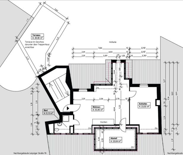 Citywohnung mit Terrasse – Grundriss