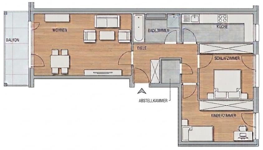 Traumhafte frisch sanierte 3-Zimmer-Wohnung – Grundriss