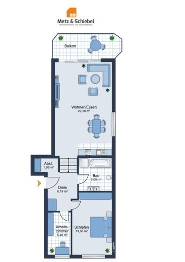 Grundriss Variante 2,5 Zimmer