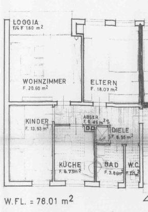 78 qm, herrliche und lichtdurchflutete 3 ZKB mit Balkon im 1.OG, Emsnähe – Grundriss 1. OG links