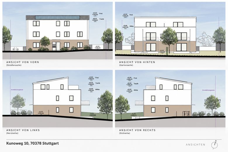 Primera ocupación: 2× vivienda de 2 habitaciones con ascensor - a elegir con jardín de 100 m² o balcón orientado al sur – Planungsansichten