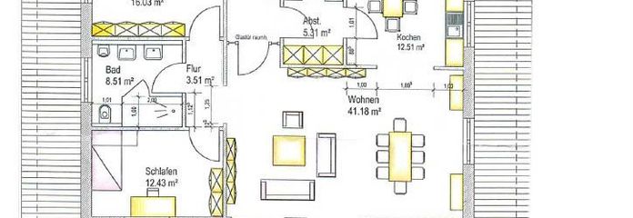 Grundriss der Penthousewohnung