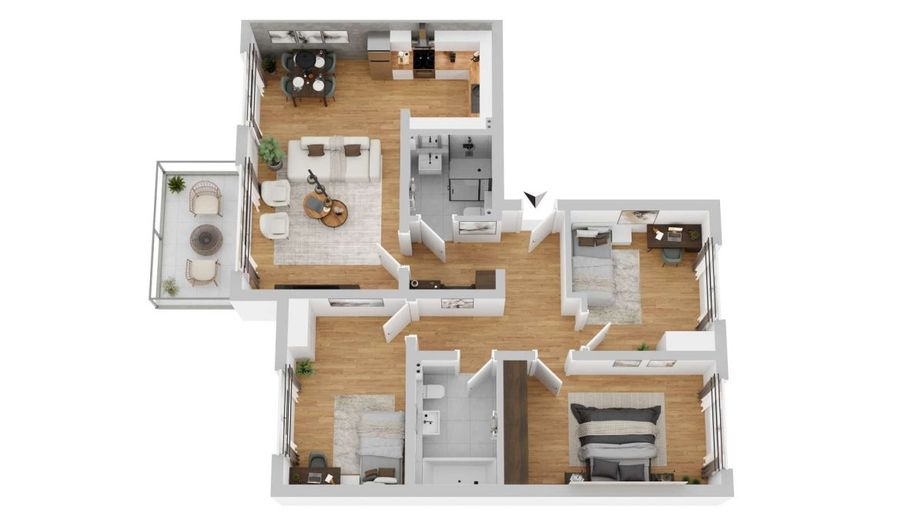 Wohnen auf höchsten Niveau - 4-Zimmer für große Pläne! – Grundriss