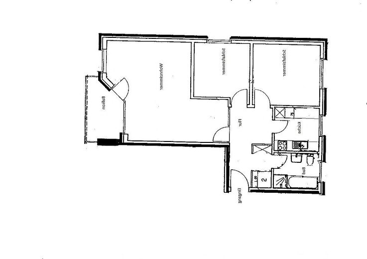 Schicke Wohnung mit Südbalkon Gartenstadt – Grundriss Bauzeichnung