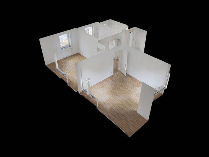 Helle 2-Zimmer-Whg. mit TERRASSE und Wannenbad – 3D-Ansicht Grundriss