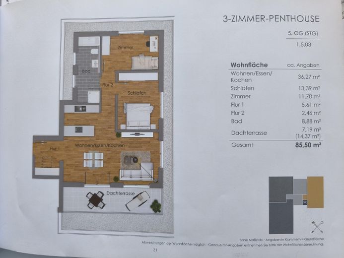 PENTHOUSE Frankfurt, direkt am MAIN, nähe Uniklinik, TG, Skylineblick, Provisionsfrei, Möbliert – Foto 41