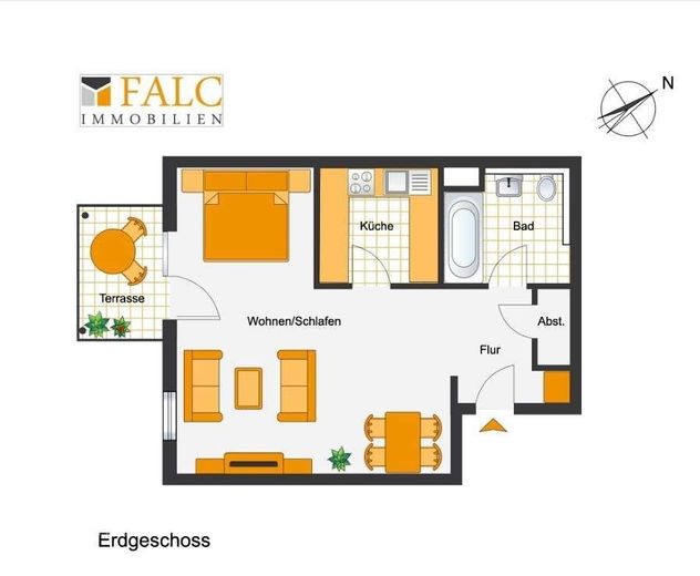 Apartment mit barrierefreien Zugang nahe Wöhrder See -  Wohnanlage mit Wellnessbereich – Grundriss
