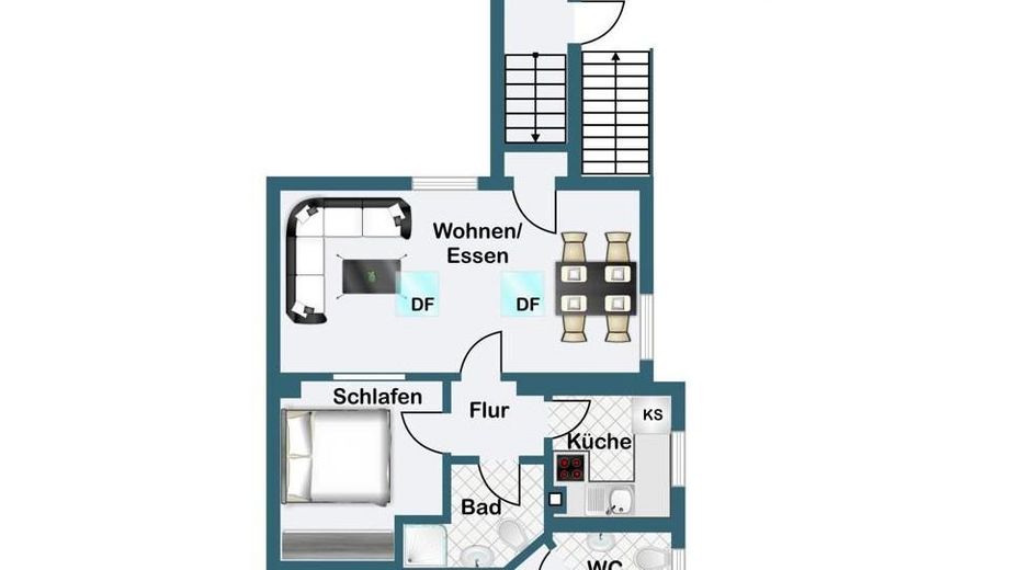 Schön geschnittene 2-Zimmer-Wohnung mit Einbauküche in ruhiger Lage nahe Bahnhof. – Foto 6