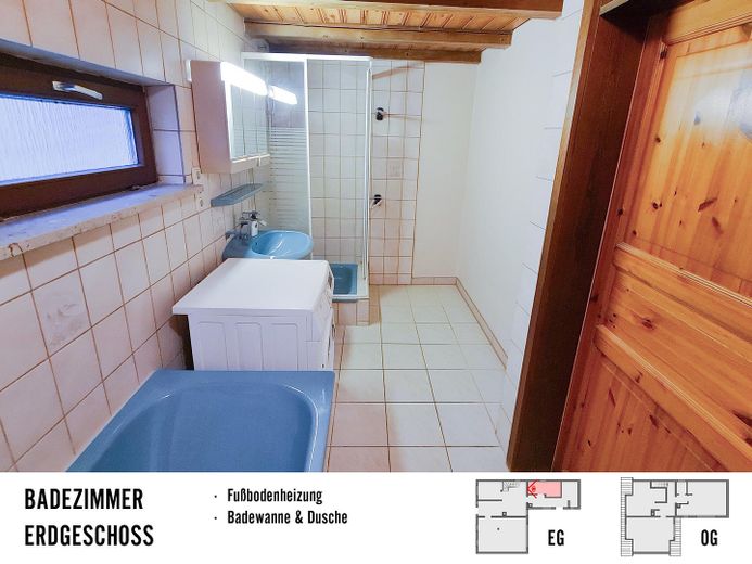 Vollbad mit Dusche und Wanne