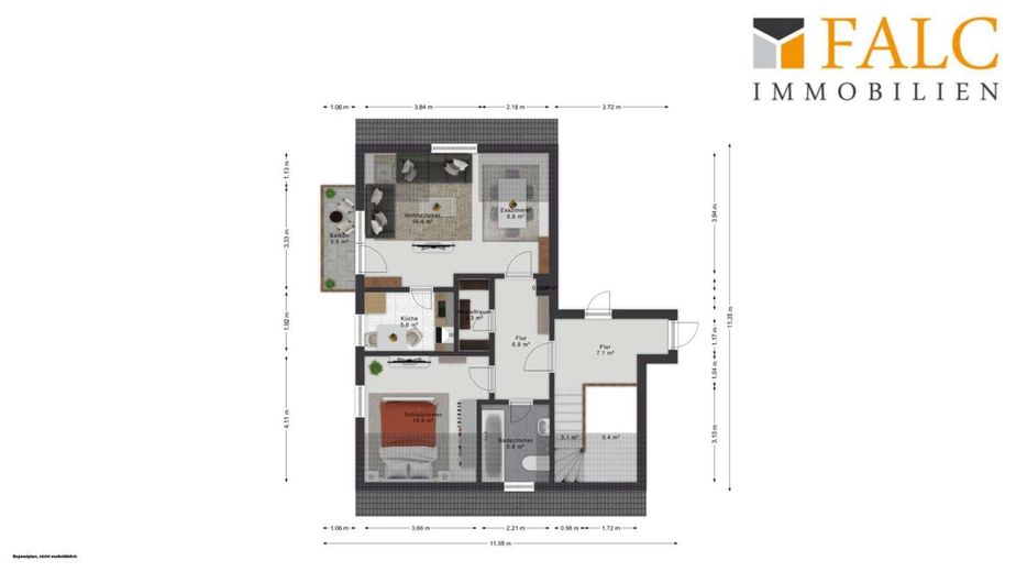 Einfach Mehr: Top gepflegte 2-Zimmer-Wohnung, EBK &amp; TG inklusive. Ruhige Wohnlage in 93333 Neustadt. – Durchdachter Grundriss
