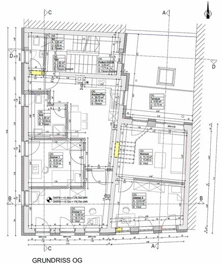 Прекрасная 4-комнатная квартира с балконом в центре Вюрцбурга – Grundriss