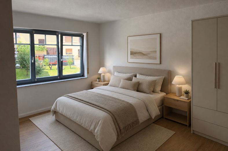 Helle sanierte 2 Zimmer Wohnung mit Balkon in Weiler bei Bingen – Schlafzimmer