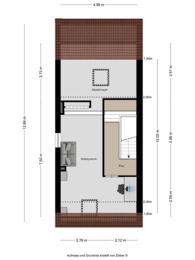 Königsdorf:  DHH mit 146 m², Wintergarten, Keller, Garage &amp; Traumgarten / Dach &amp; Fenster saniert! – Grundriss Dachgeschoss