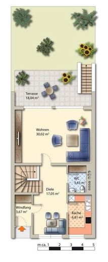 Spacious terraced house with garden, garage, fitted kitchen, and converted attic in Neu-Ulm/Gerlenhofen – Erdgeschoss