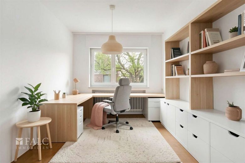 Wohnen mit Perspektive: Einfamilienhaus inklusive Einliegerwohnung auf 878 m² Sonnengrundstück – Büro_EG - (KI generiert)