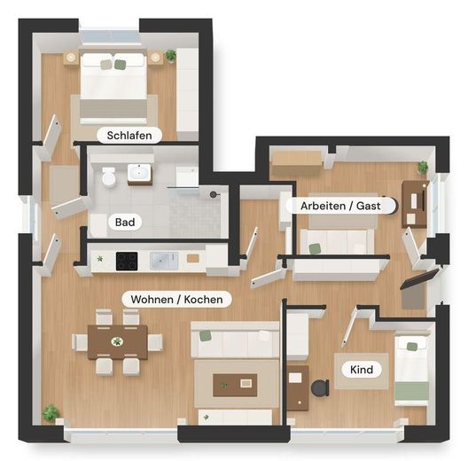 Appartamento per famiglie in un nuovo edificio! Appartamento di alta qualità con 4 locali e cucina componibile! Visita libera il 10.10.2026 – Grundriss