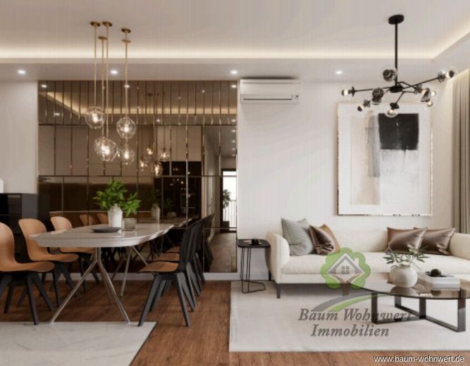 Provisions- &amp; Barrierefrei: Großzügige 3-Zimmer-Wohnung mit KfW-Förderung nahe Schwäbisch Gmünd – Wohnbereich