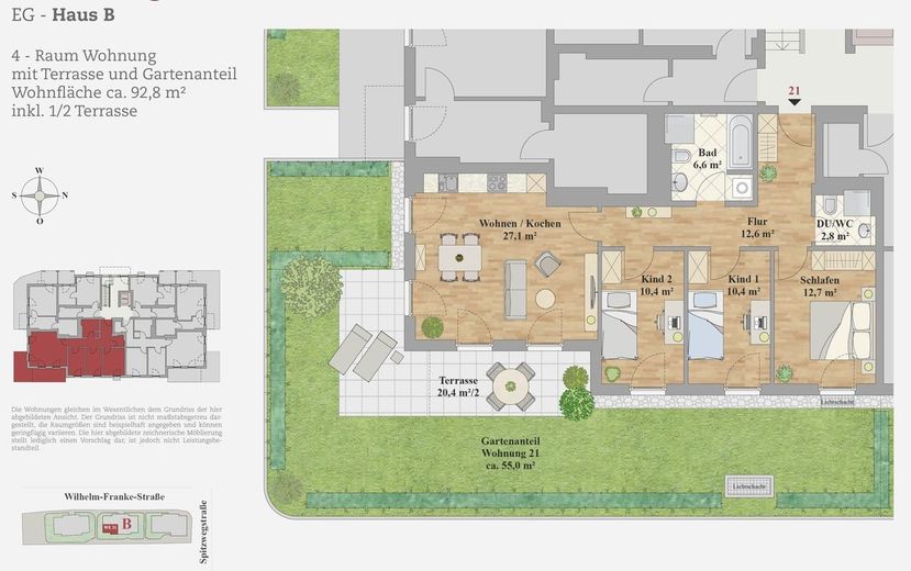 ERSTBEZUG - 4-ZIMMER WOHNUNG MIT GARTEN – Grundriss