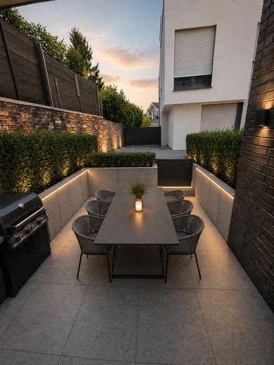 Primera ocupación, casa única de niveles divididos en Meerbusch-Büderich / Düsseldorf – Terrasse