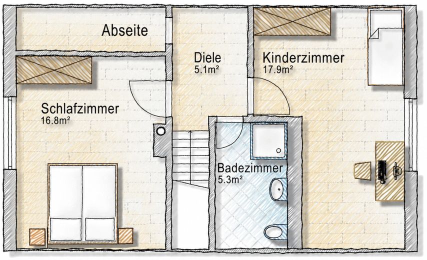 Einfamilienhaus in bester Lage in Lebenstedt, 4,5 Zimmer mit großem Garten – Grundriss_Obergeschoss